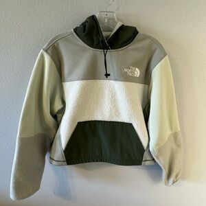 Shades of Green North Face Color Block Cropped Pullover